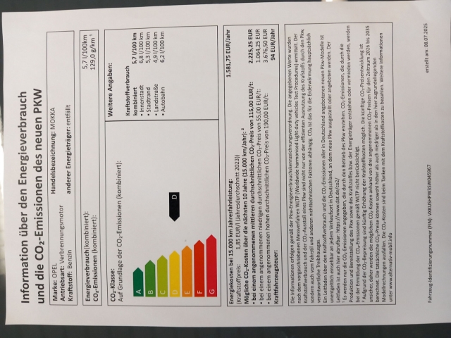 Fahrzeugansicht Opel Mokka Edition Turbo Komfort-Paket 5-Dopp.speichen-Alu Allwetter Digitales Cockpit LED - Bild 17