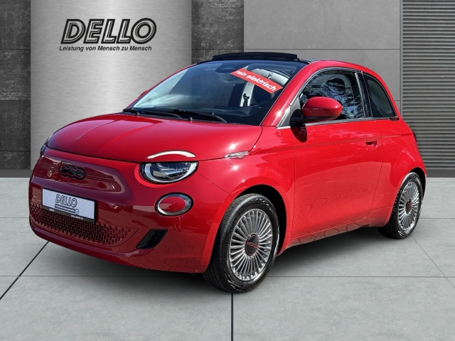 Fahrzeugansicht Fiat 500e Cabrio Red 42kWh Android Auto Apple CarPlay SHZ PDC Rückfahrkam. Faltdach