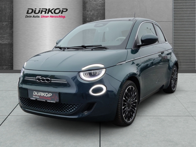 Fahrzeugansicht Fiat 500e BEV La Prima Panorama Leder Navi Memory Sitze LED Apple CarPlay Android Auto Klimaautom